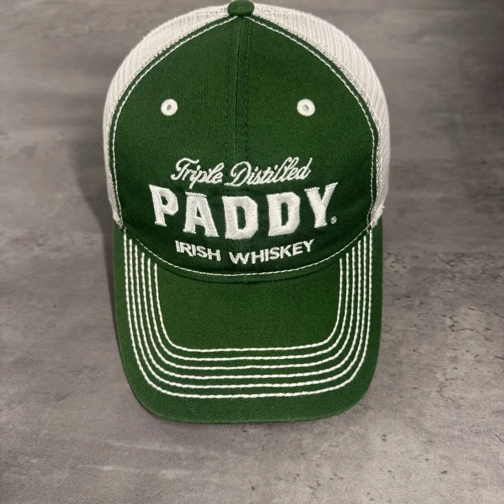 Paddy Irish Whiskey Hat Green White Dad Cap Adjustable Strap Liquor Alcohol